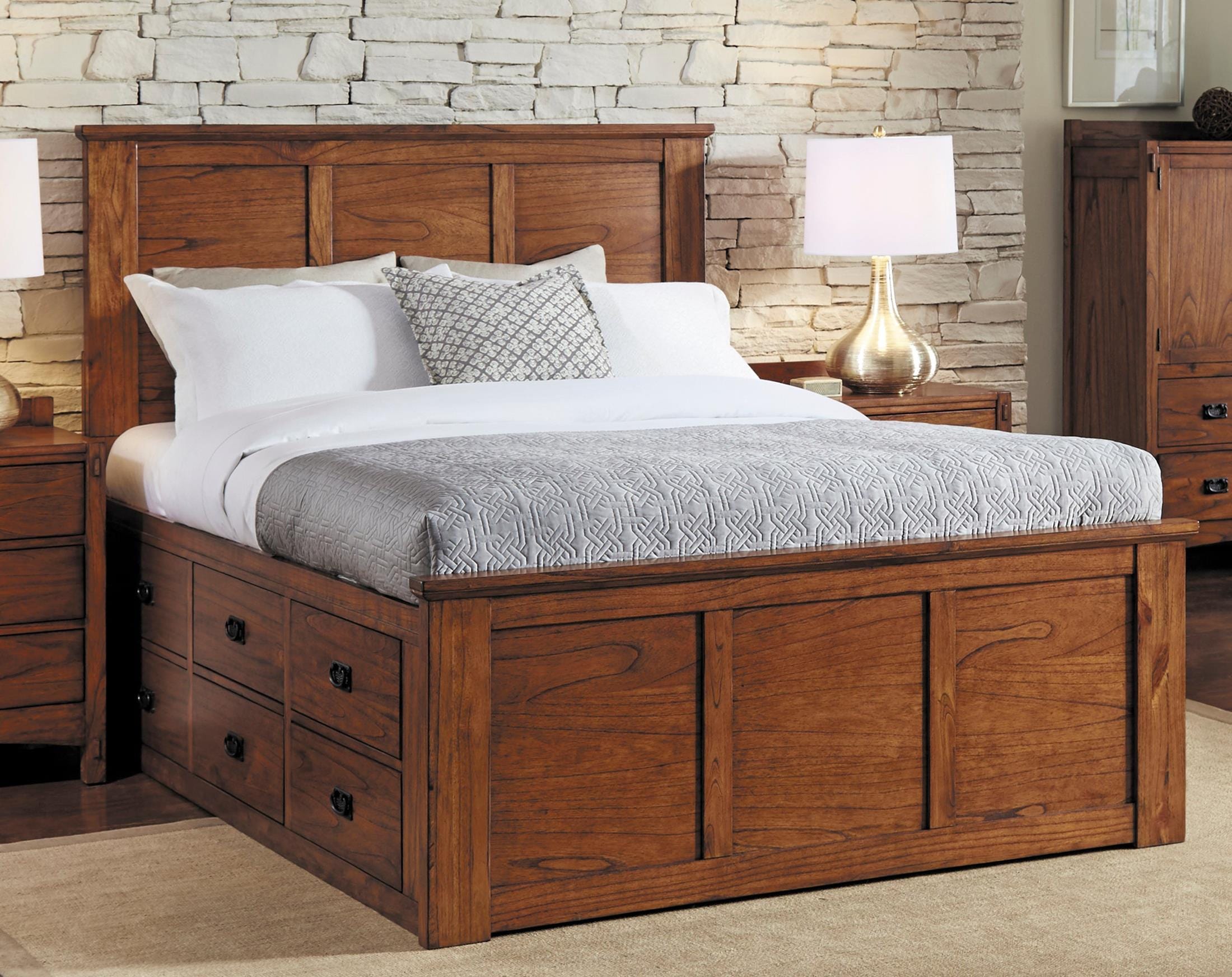 Mission Hill King Nine Drawer Storage Bed