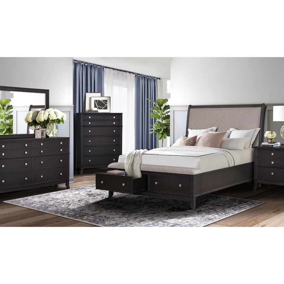 black master bedroom