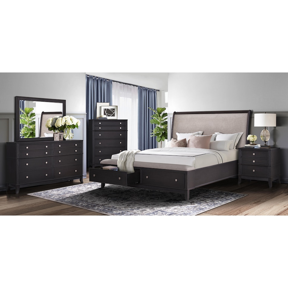 black master bedroom