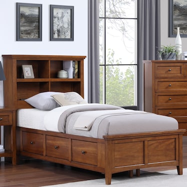 Spencer 2 Twin Bookcase Storage Bed