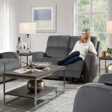 Power Reclining Loveseat With Power Headrest & Lumbar