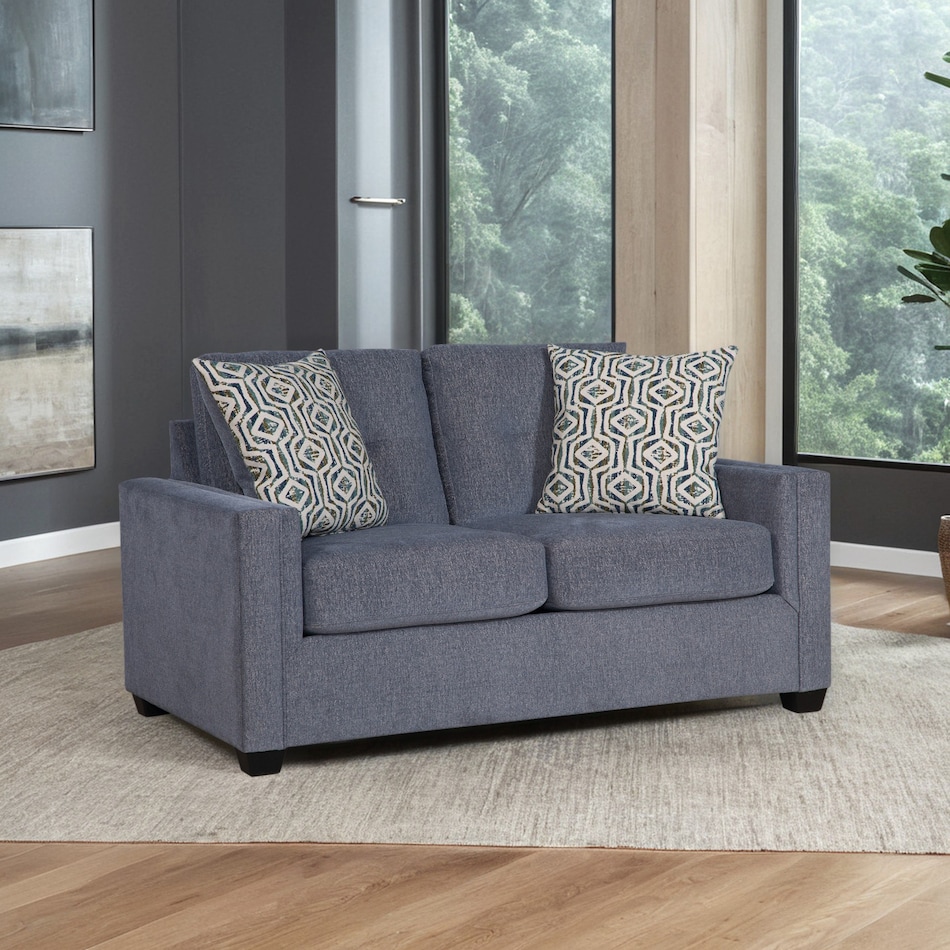  blue loveseat   