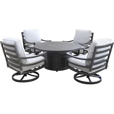 Hudson 5 Piece Outdoor Fire Pit Set