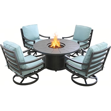 Hudson 5 Piece Outdoor Fire Pit Set
