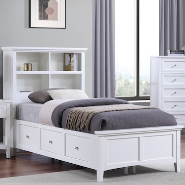 Spencer 2 Twin Bookcase Storage Bed