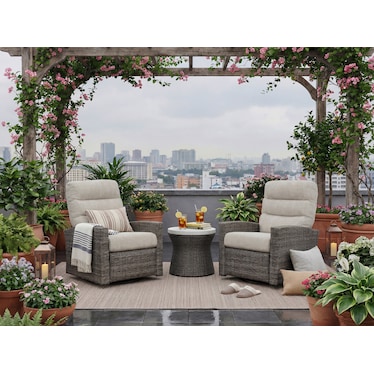 Briar 3 Piece Outdoor Swivel Glider Recliner Chat Set