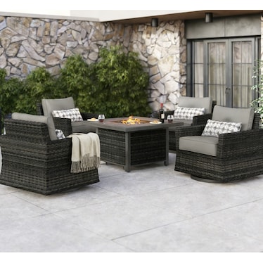 Dothan 5 Piece Outdoor Fire Pit Set