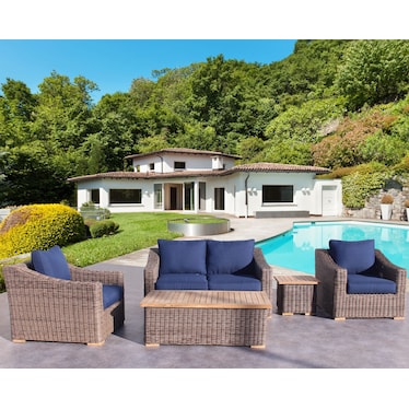 Barbados 4 Piece Outdoor Loveseat Set